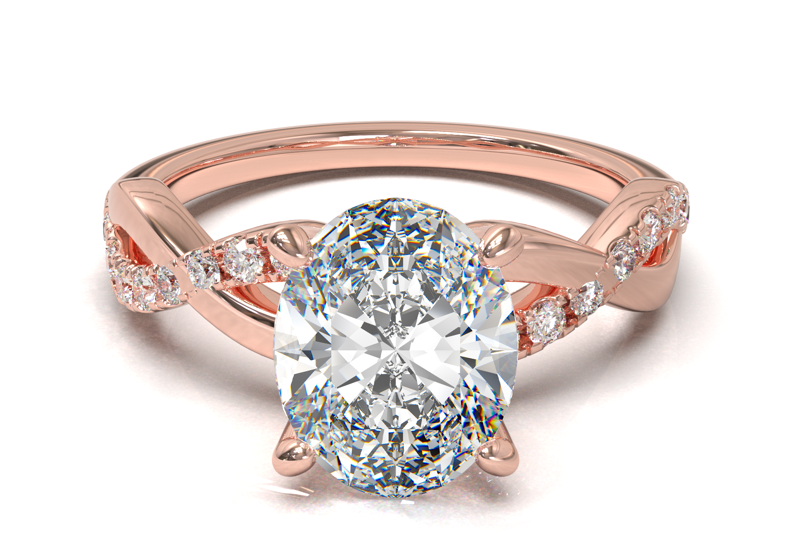 Montura Pavé Trenzado 0.01 Oro Rosa