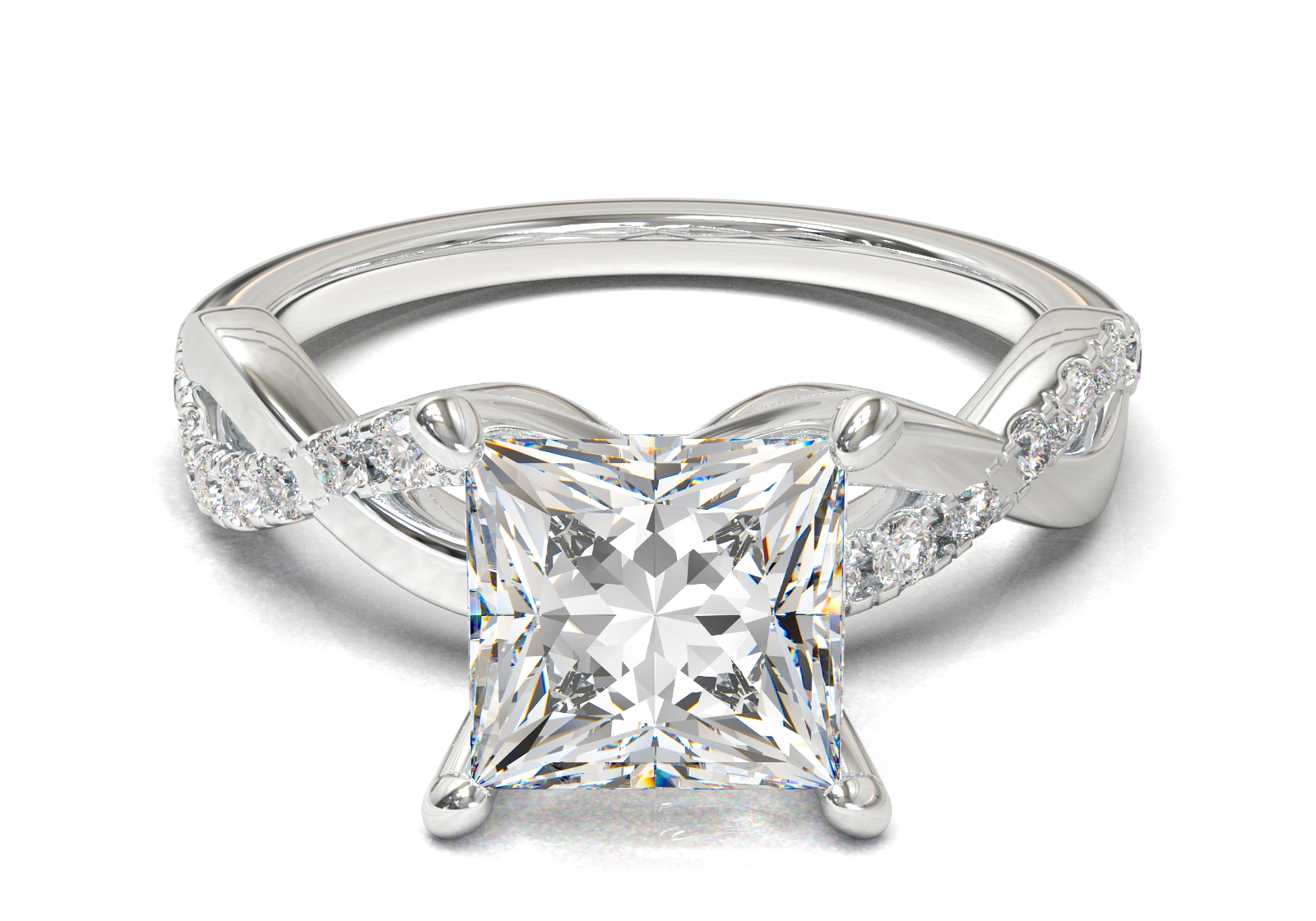 Montura Pavé Trenzado 0.01 Oro Blanco