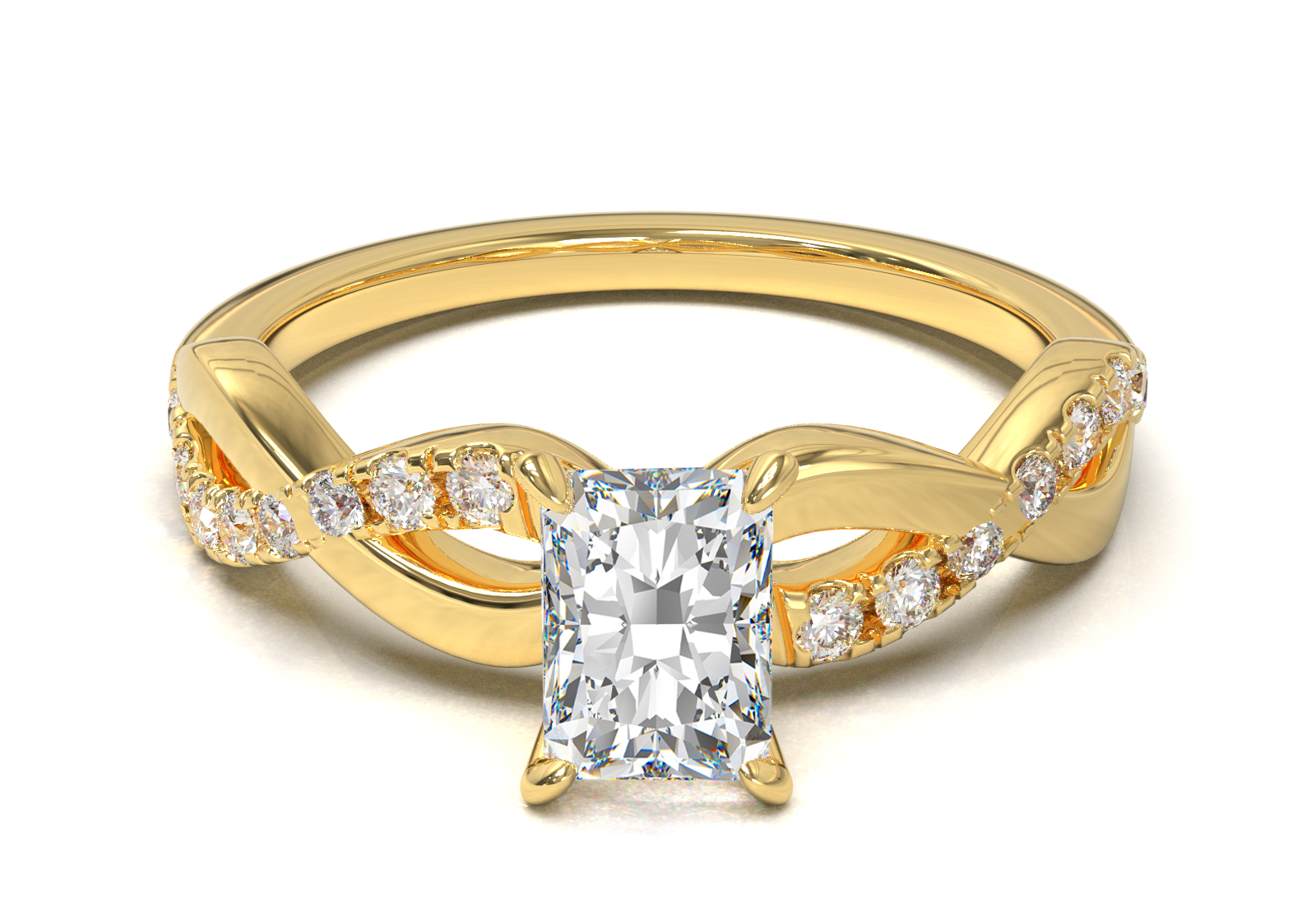 Montura Pavé Trenzado 0.01 Oro Amarillo