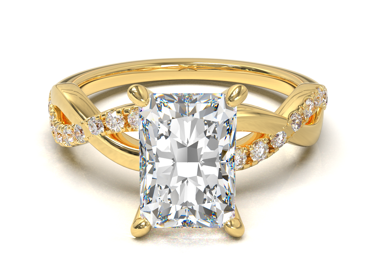 Montura Pavé Trenzado 0.01 Oro Amarillo