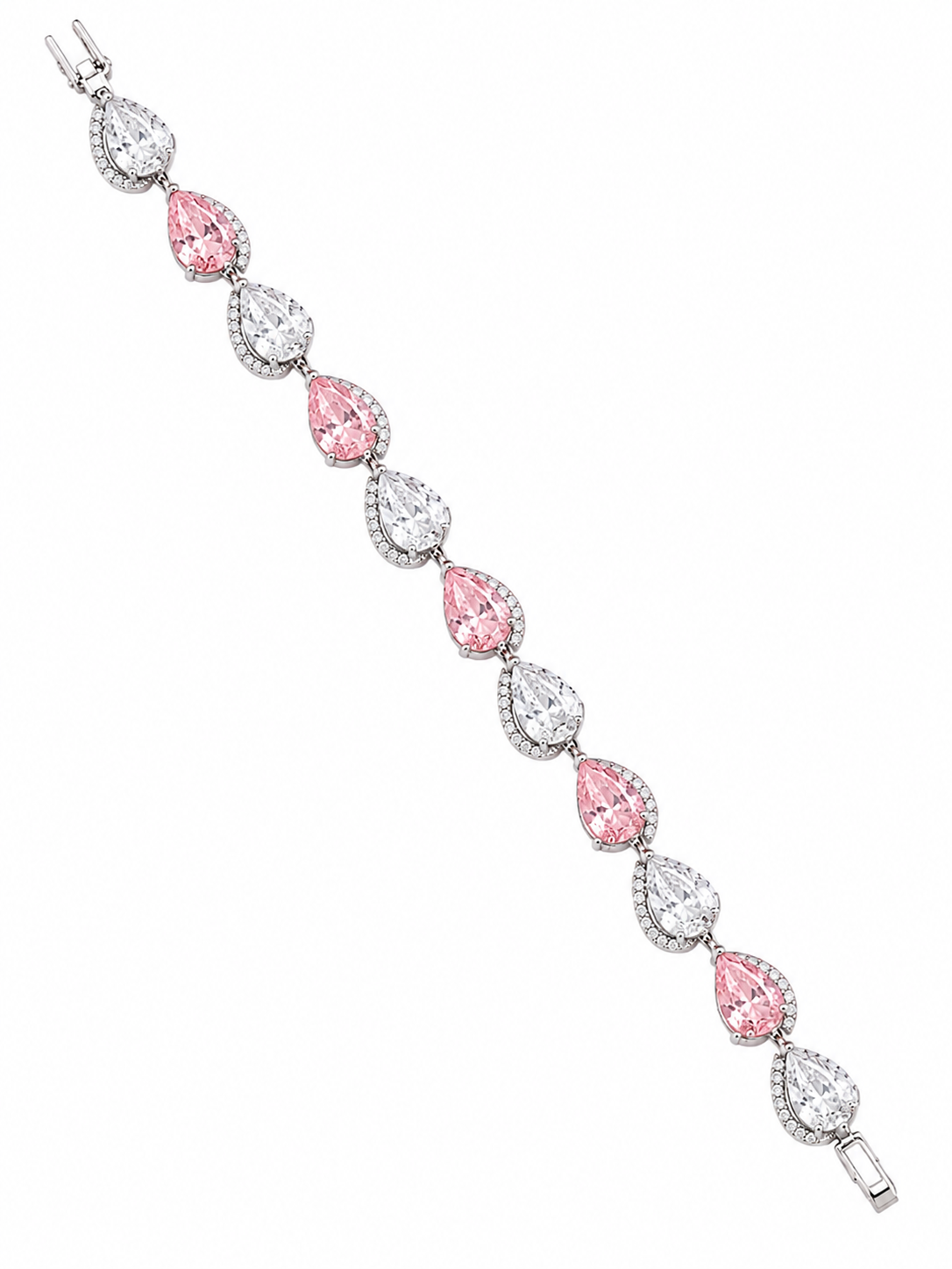 Pink pear tennis bracelet