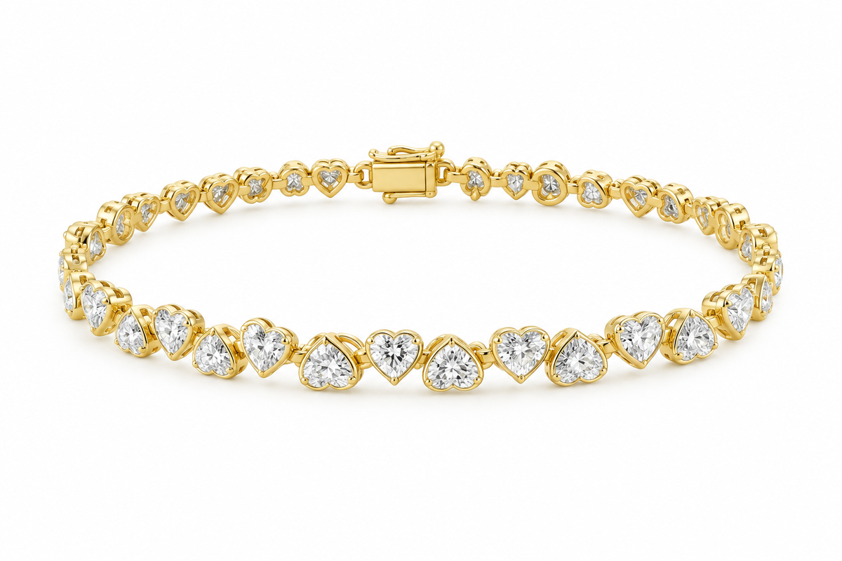 Pulsera Hearts a Bisel