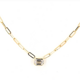 Emerald Bezel East West Paperclip