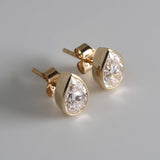 Lab Grown Diamond Studs Biselados Pera 2.00 ct