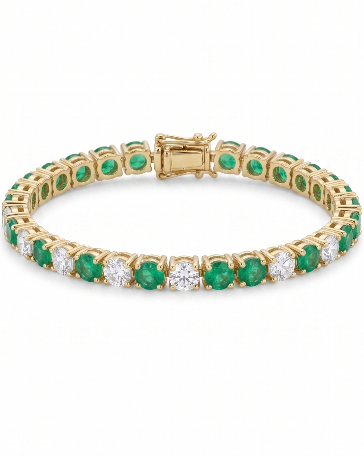 Tennis bracelet esmeraldas y diamantes
