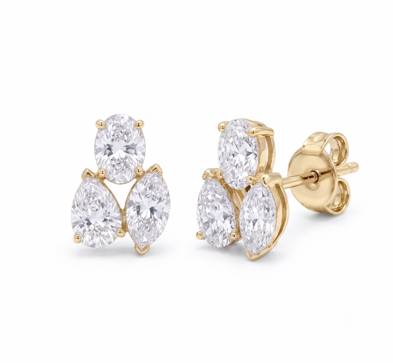Three stone studs