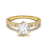 Tiffany Style Pavé Frame Yellow Gold