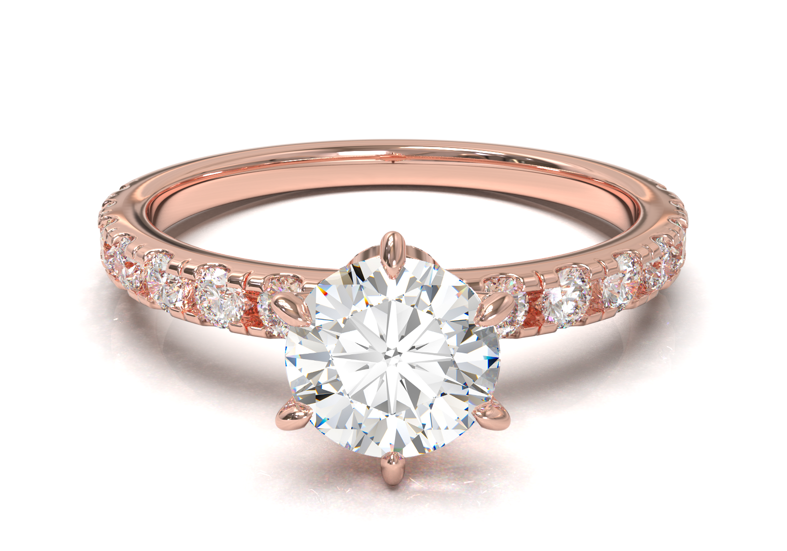 Tiffany Style Pavé Frame White Gold