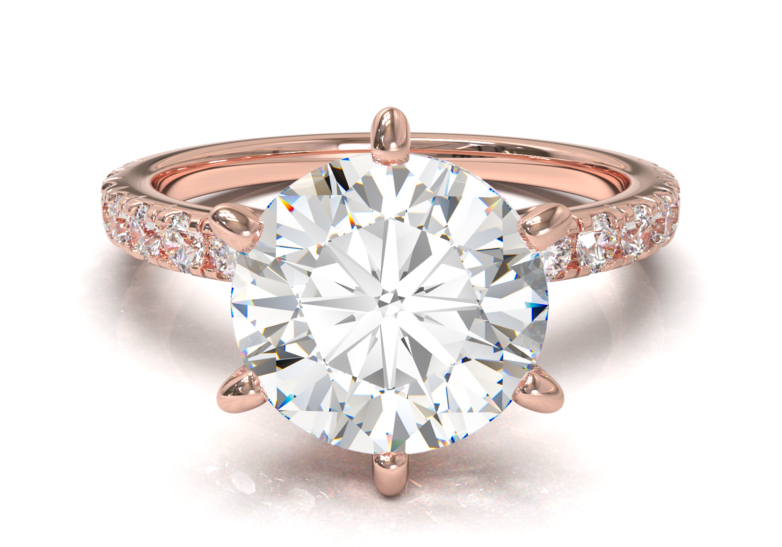 Tiffany Style Pavé Frame White Gold