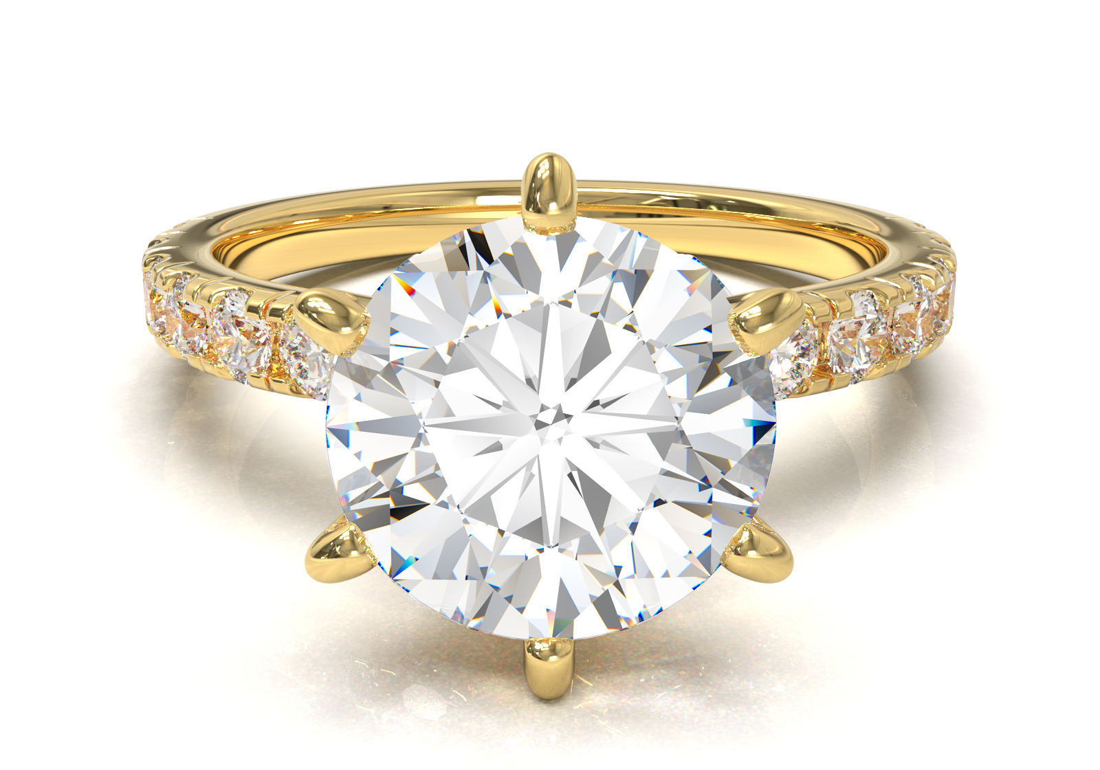 Tiffany Style Pavé Frame Yellow Gold