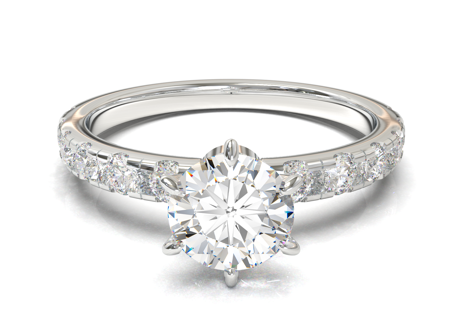 Montura Pavé 0.03 Estilo Tiffany Oro Blanco