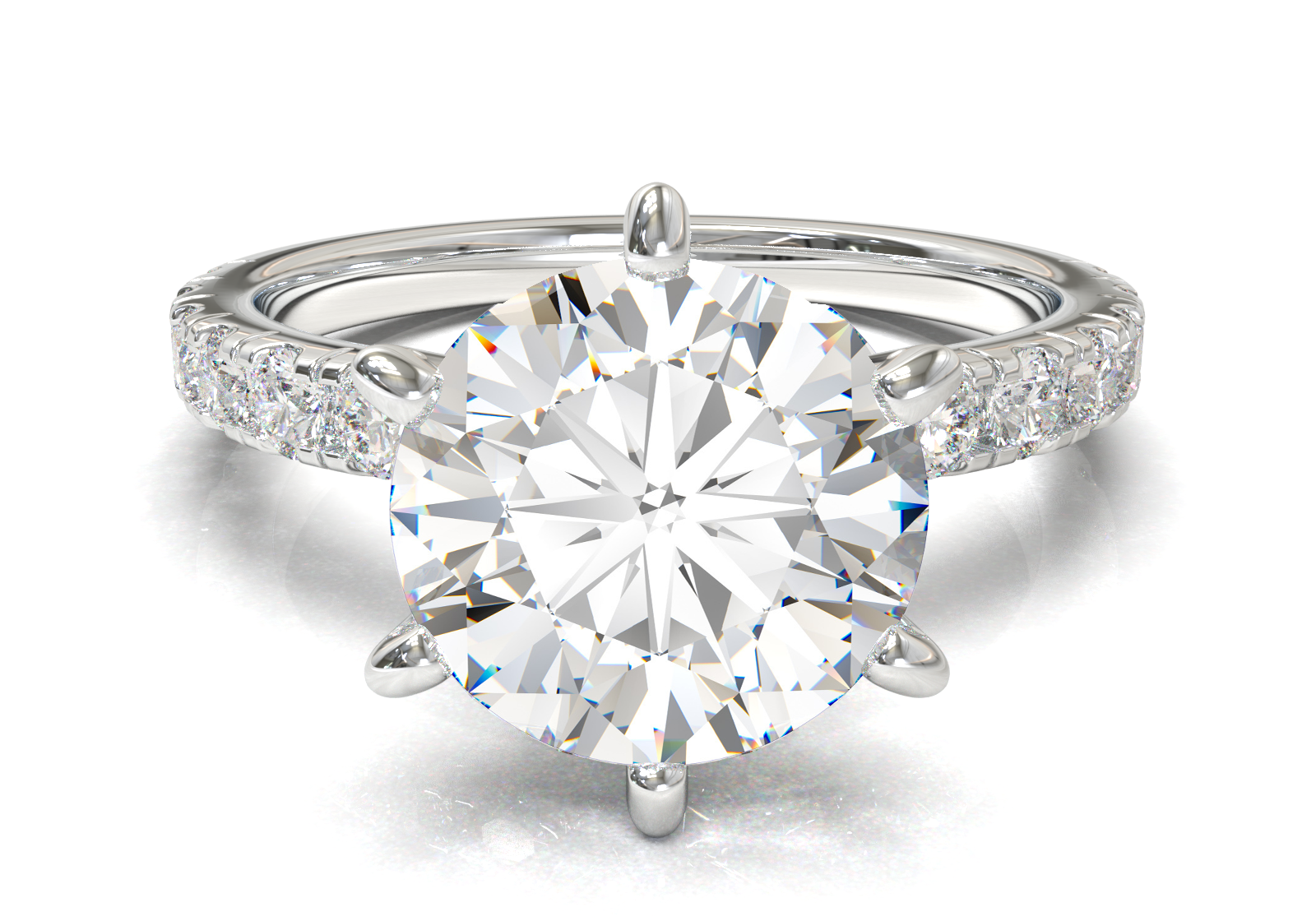 Montura Pavé 0.03 Estilo Tiffany Oro Blanco