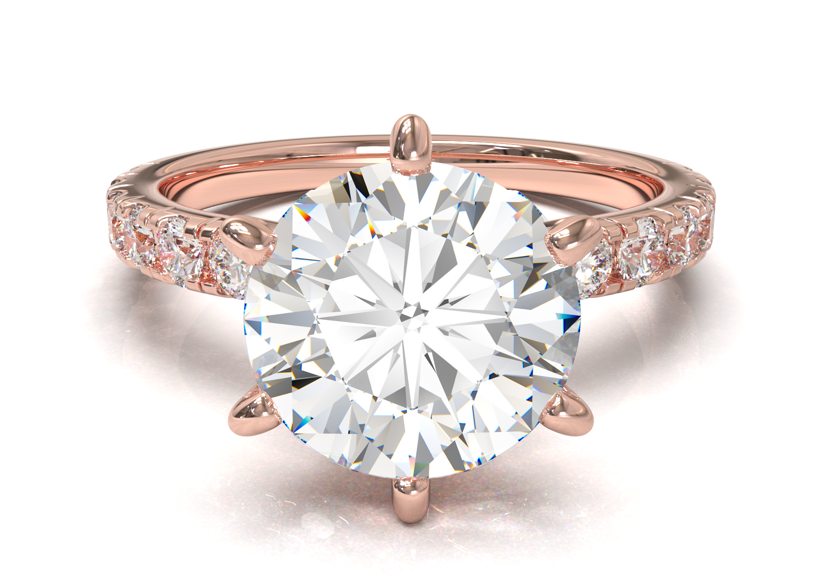 Tiffany Style Pavé Frame White Gold