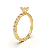 Tiffany Style Pavé Frame Yellow Gold