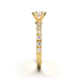 Tiffany Style Pavé Frame Yellow Gold