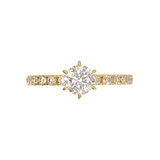 Tiffany Style Pavé Frame Yellow Gold