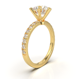 Tiffany Style Pavé Frame Yellow Gold