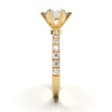 Tiffany Style Pavé Frame Yellow Gold