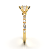 Tiffany Style Pavé Frame Yellow Gold