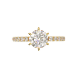 Tiffany Style Pavé Frame Yellow Gold