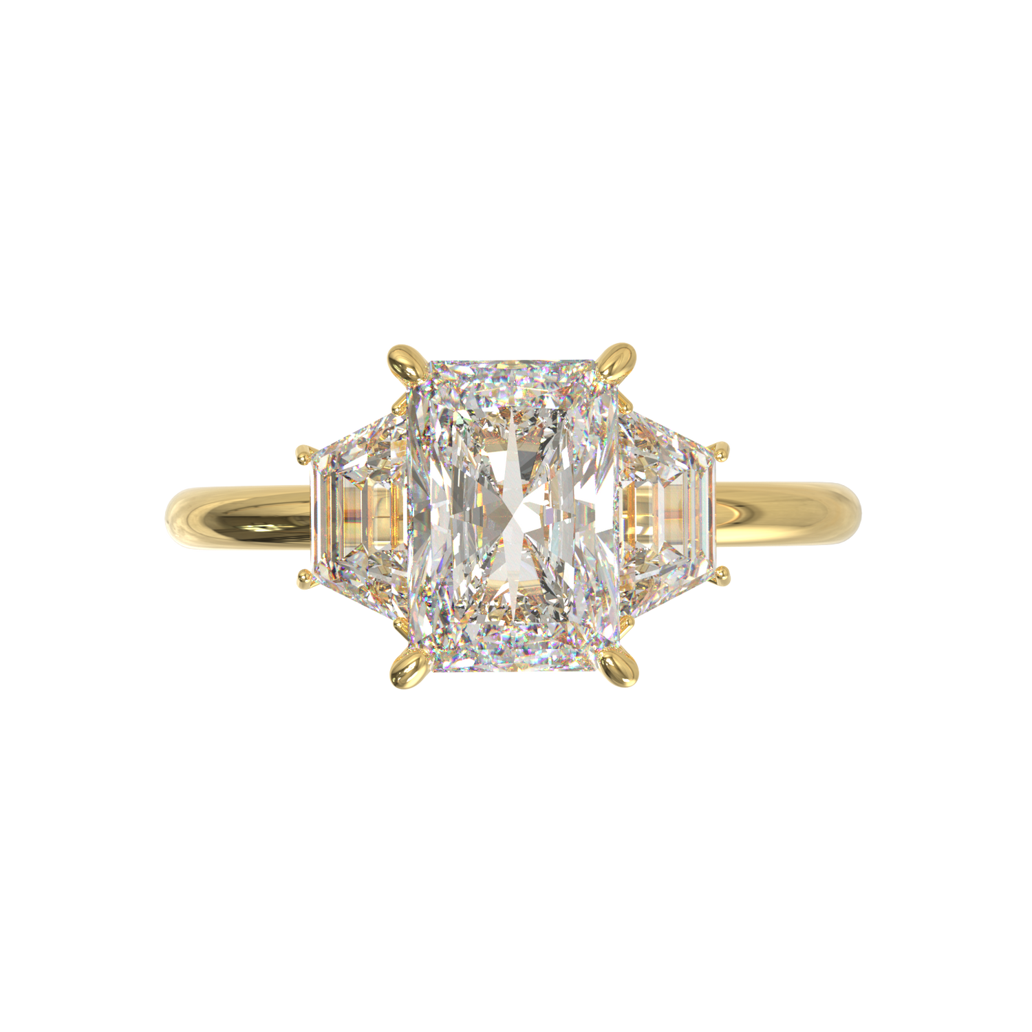 Tiffany frame 6 nails 2 waters 1.8mm thickness Yellow Gold