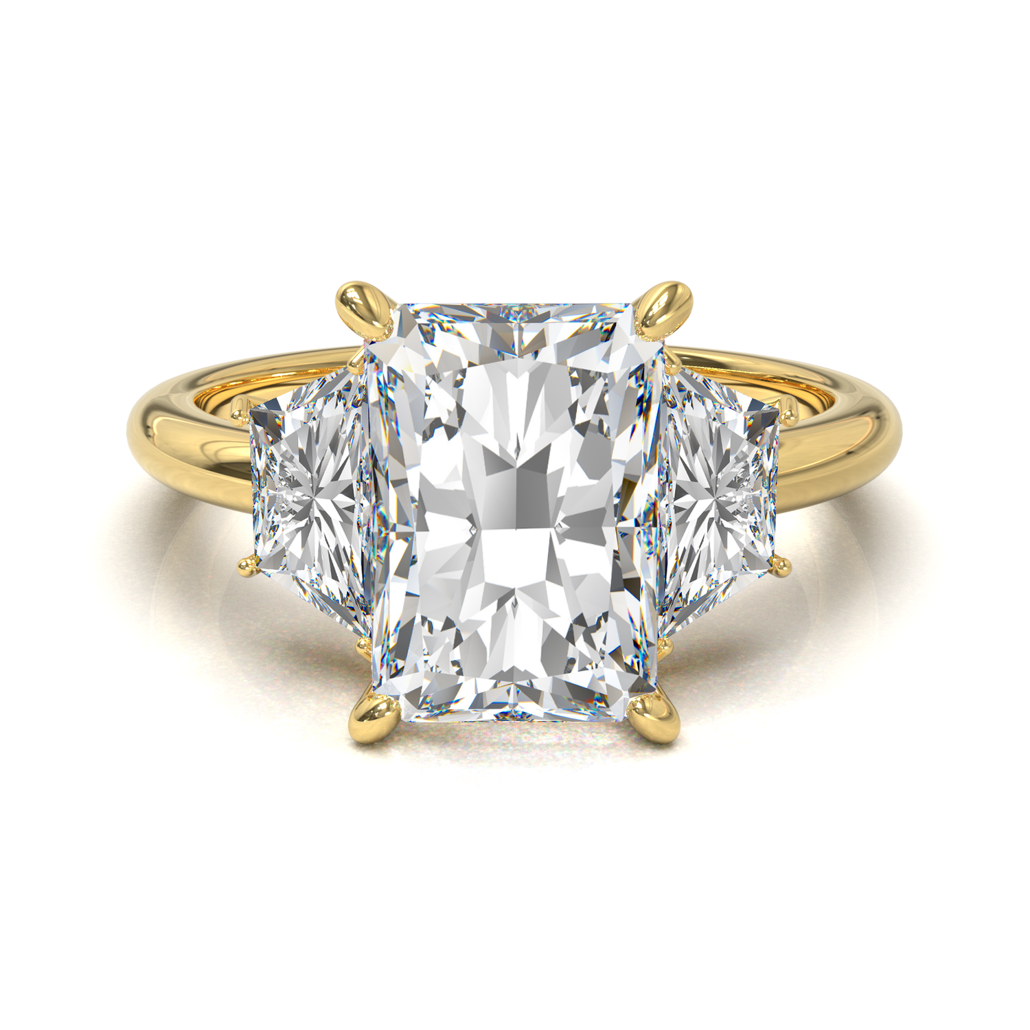 Tiffany frame 6 nails 2 waters 1.8mm thickness Yellow Gold