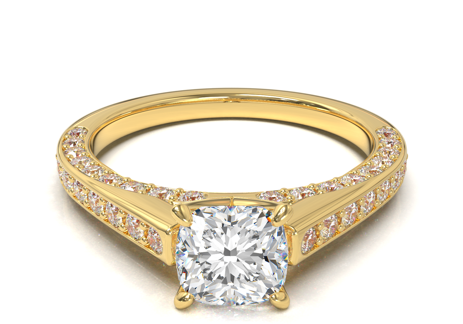 Pavé Frame 3,2,1 Yellow Gold