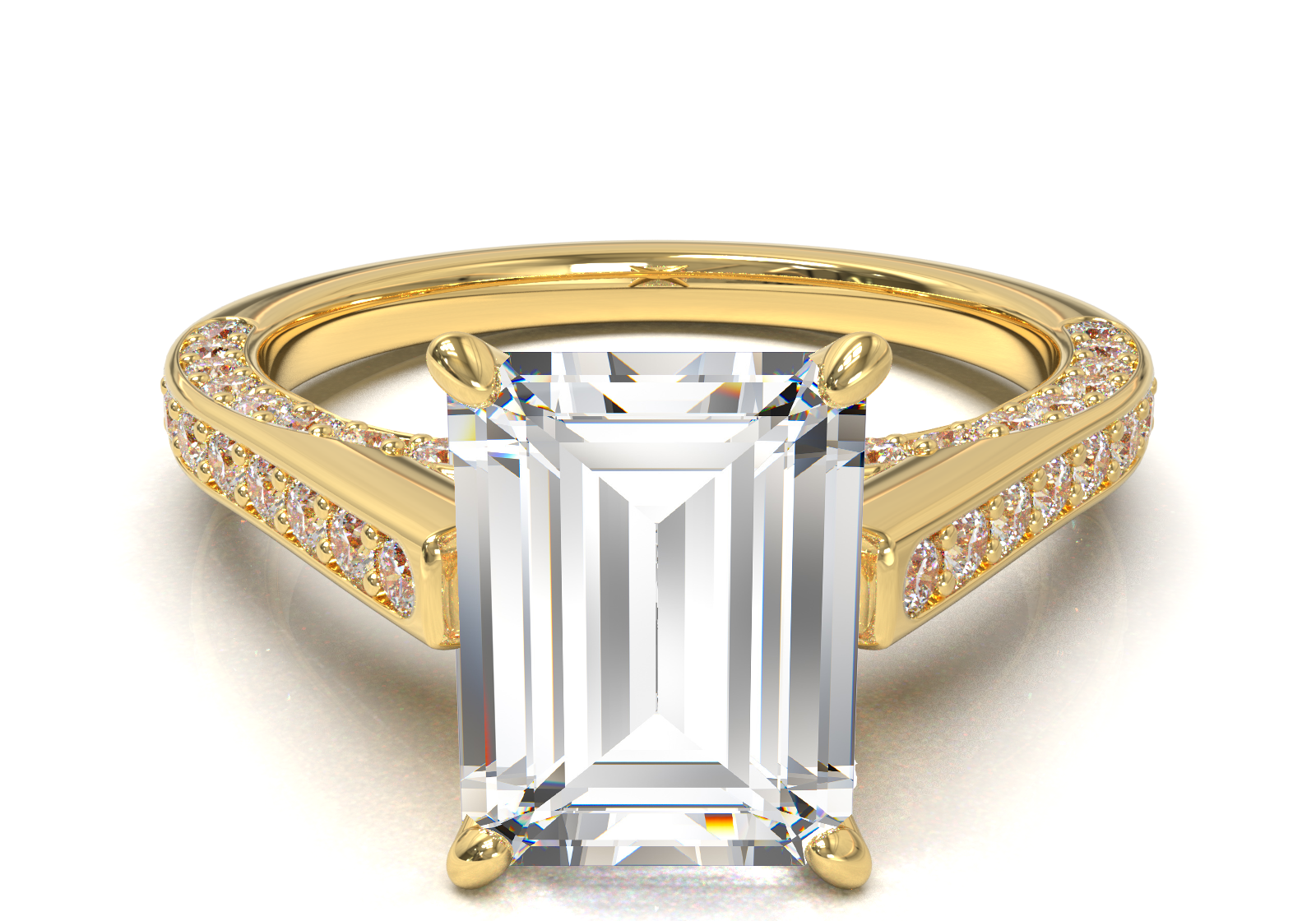 Pavé Frame 3,2,1 Yellow Gold