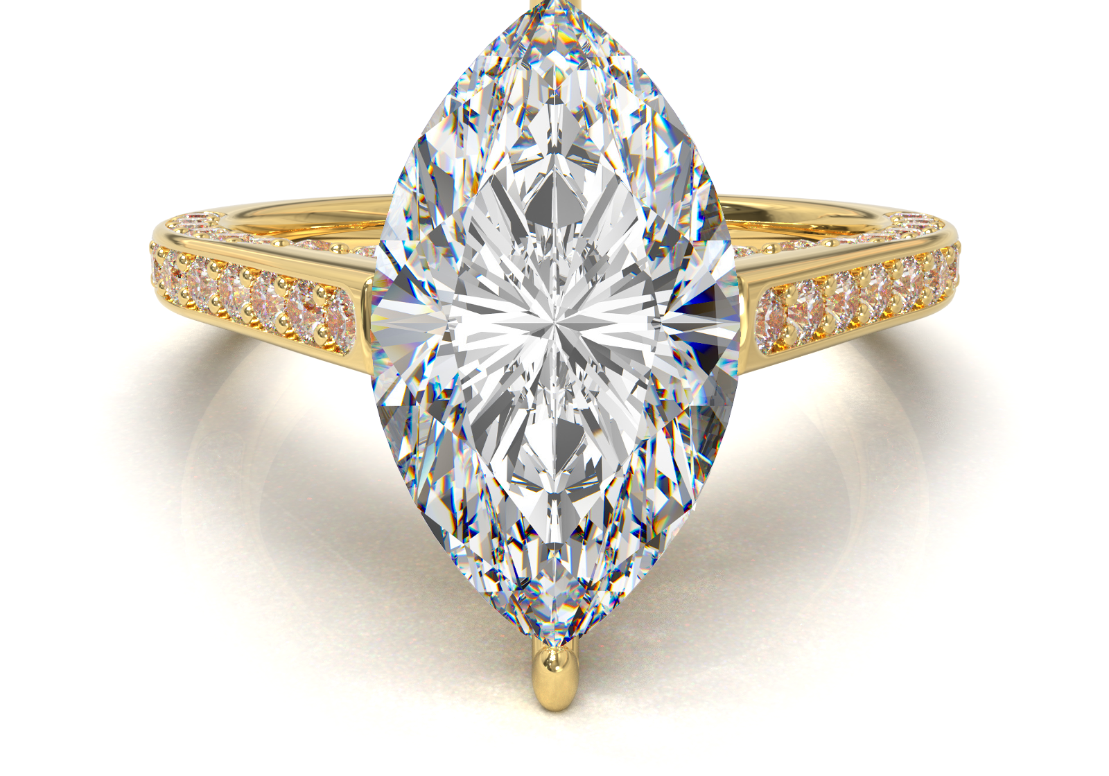 Pavé Frame 3,2,1 Yellow Gold