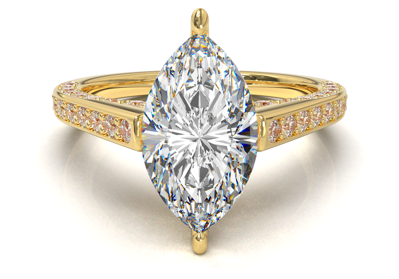 Pavé Frame 3,2,1 Yellow Gold