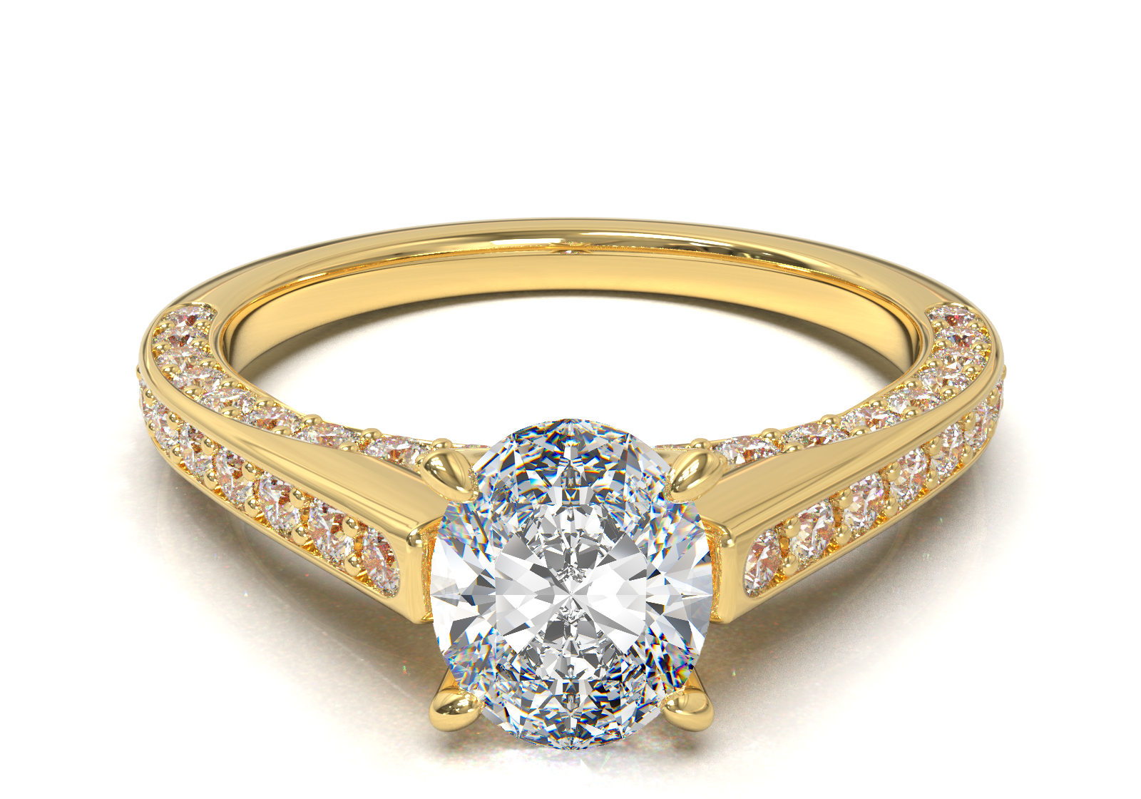 Pavé Frame 3,2,1 Yellow Gold