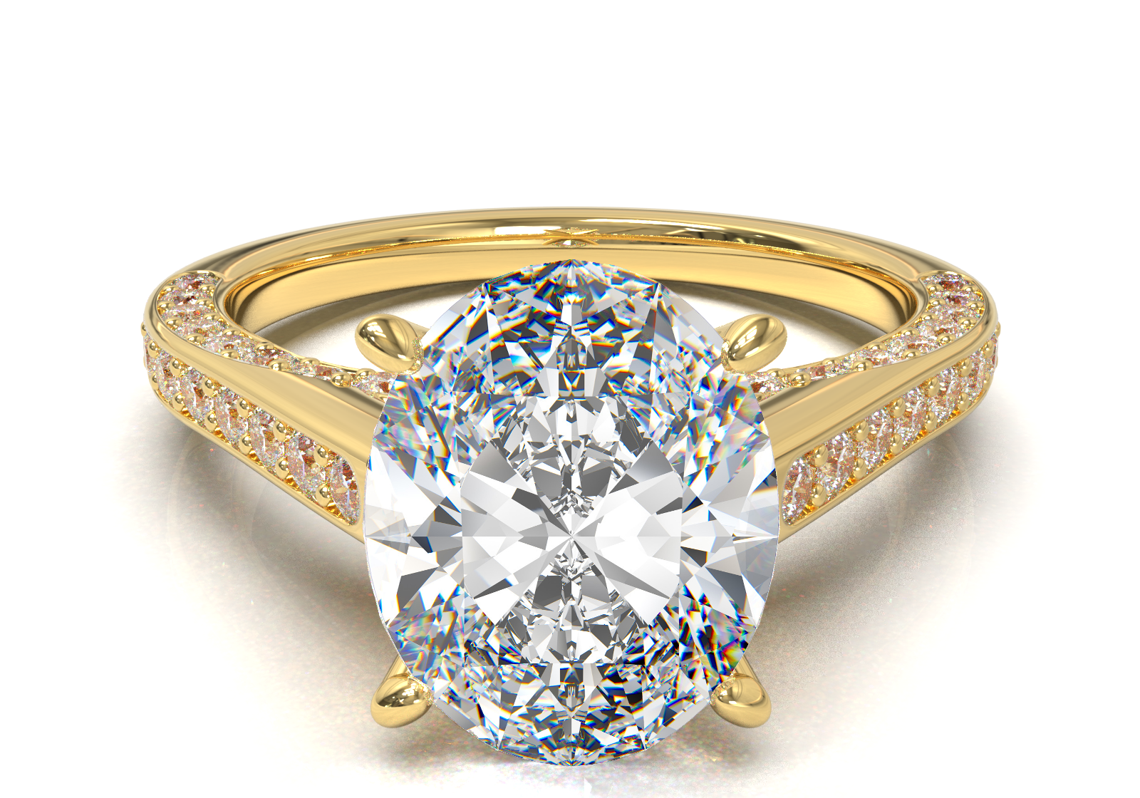 Pavé Frame 3,2,1 Yellow Gold