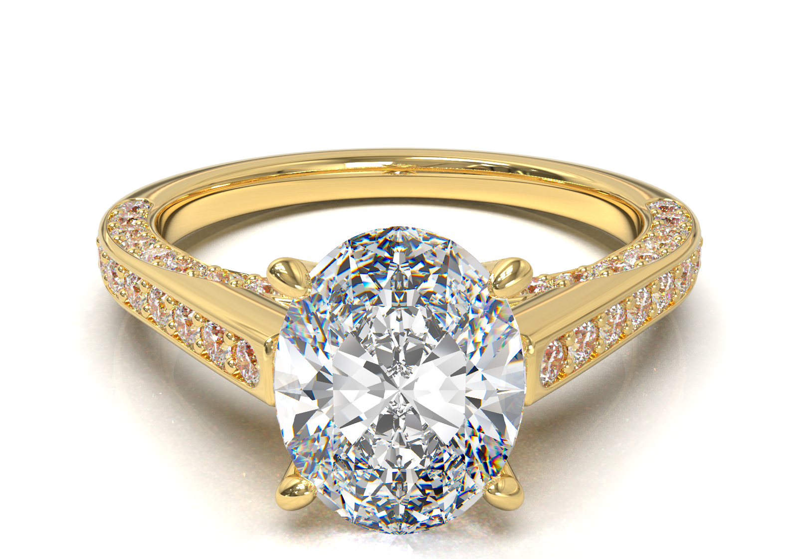 Pavé Frame 3,2,1 Yellow Gold