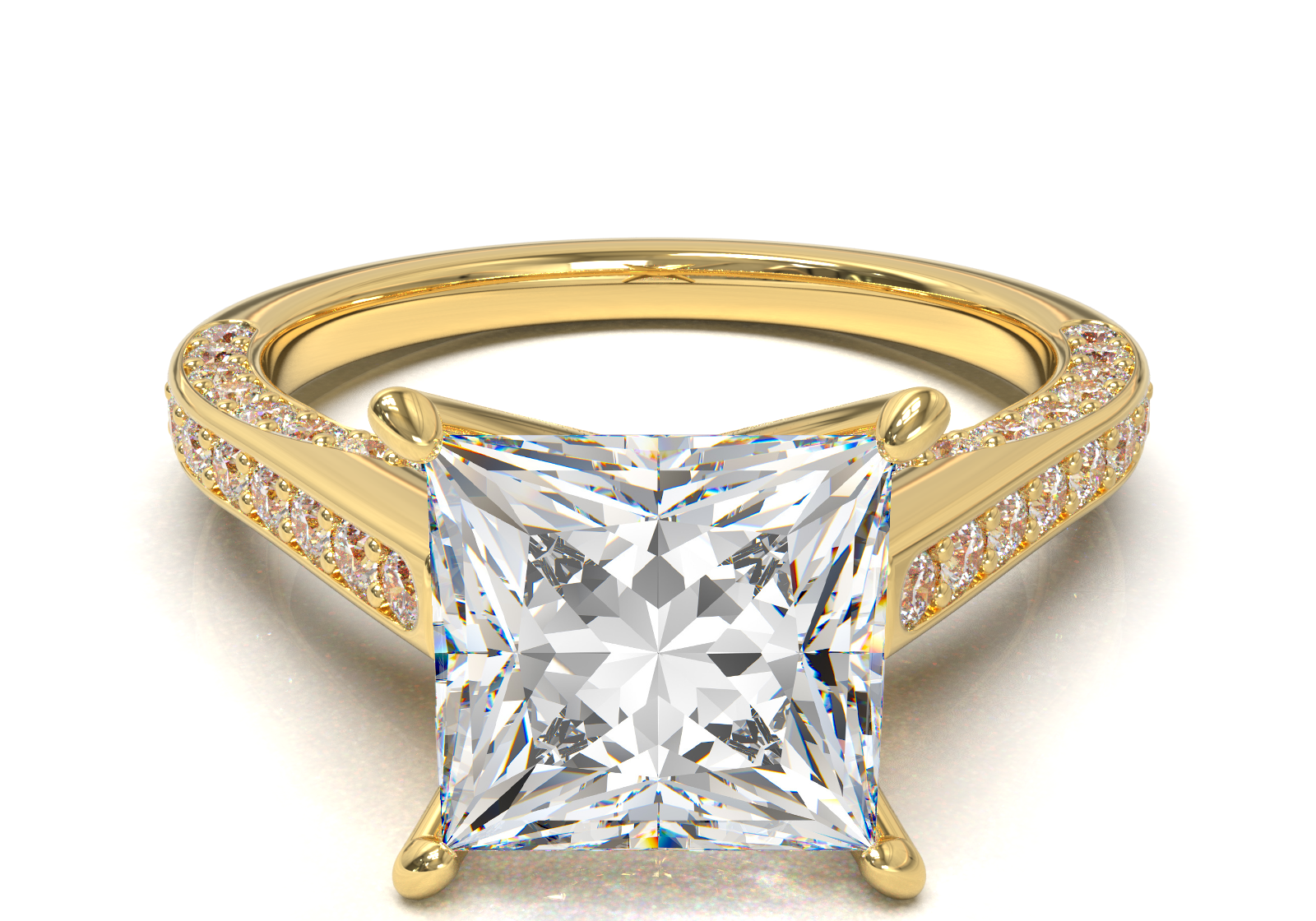 Pavé Frame 3,2,1 Yellow Gold