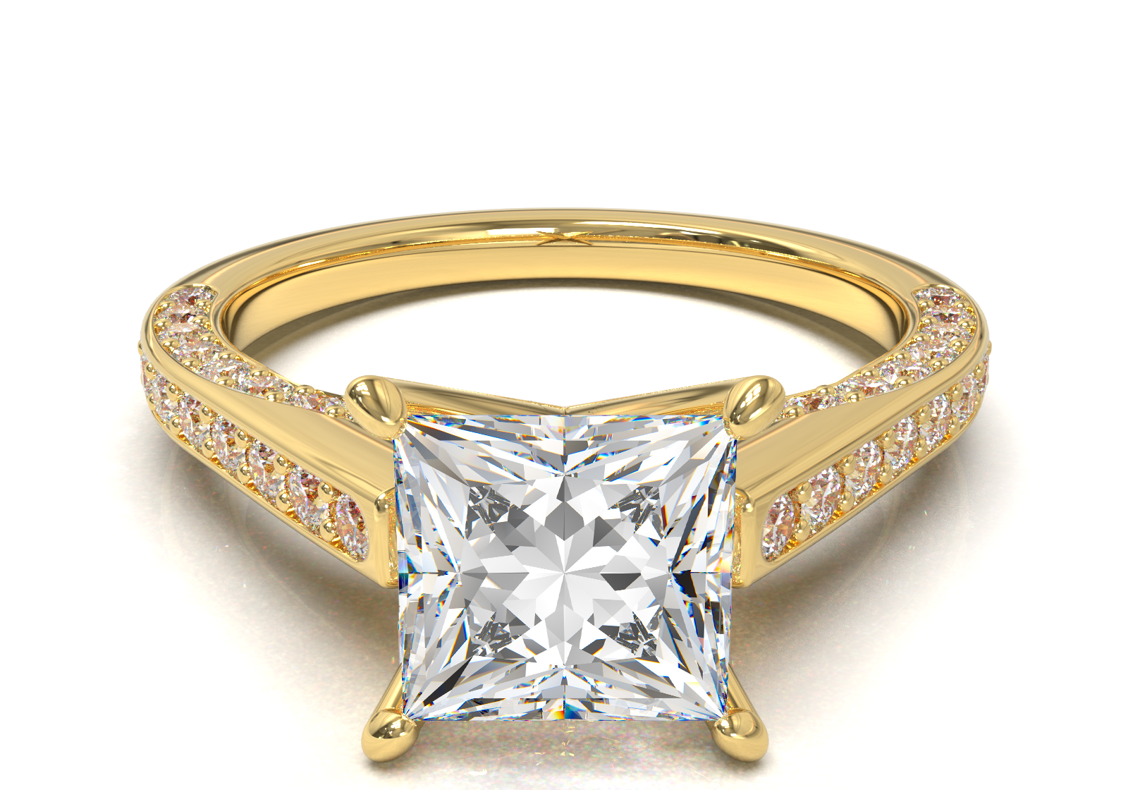 Pavé Frame 3,2,1 Yellow Gold