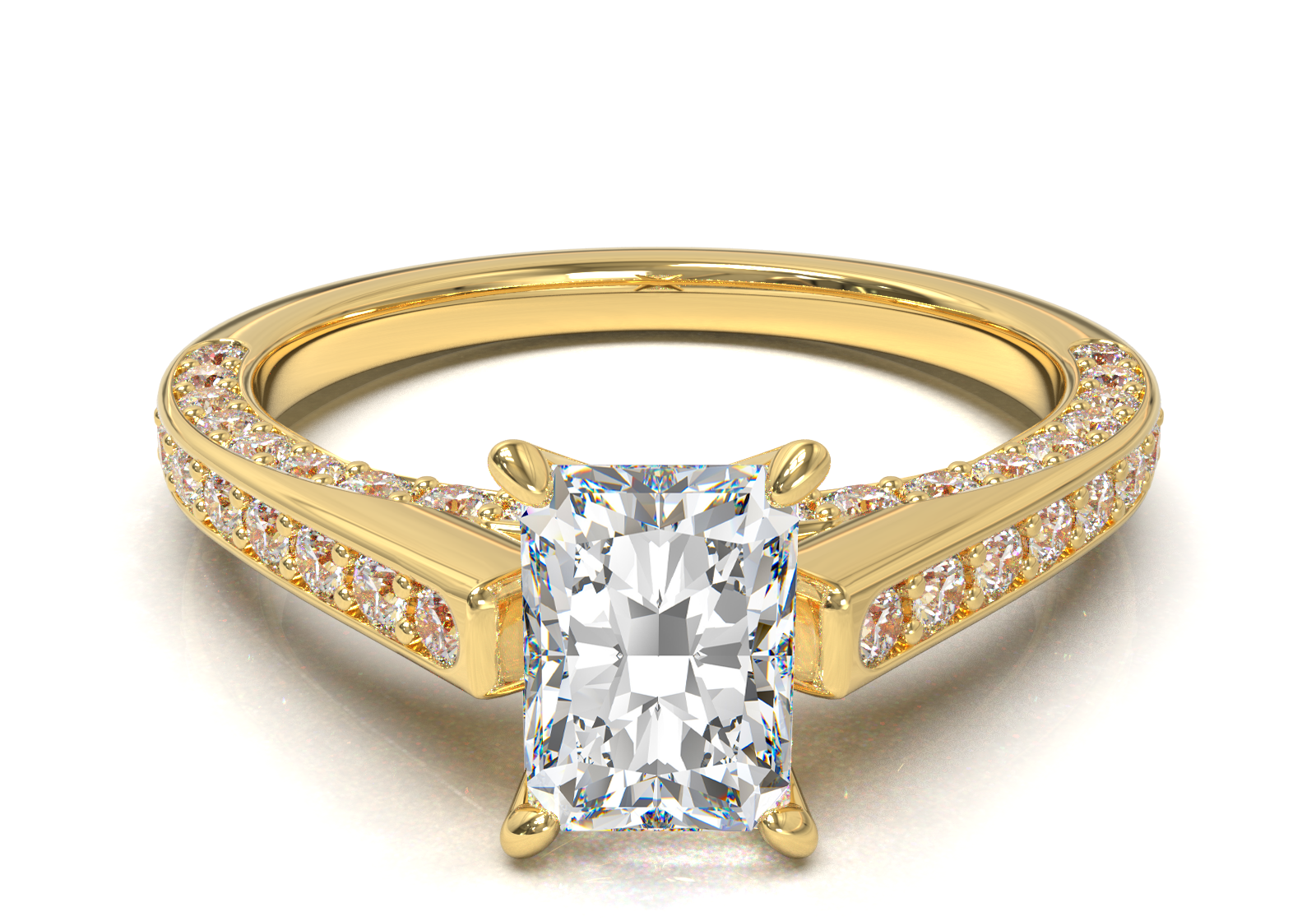 Pavé Frame 3,2,1 Yellow Gold