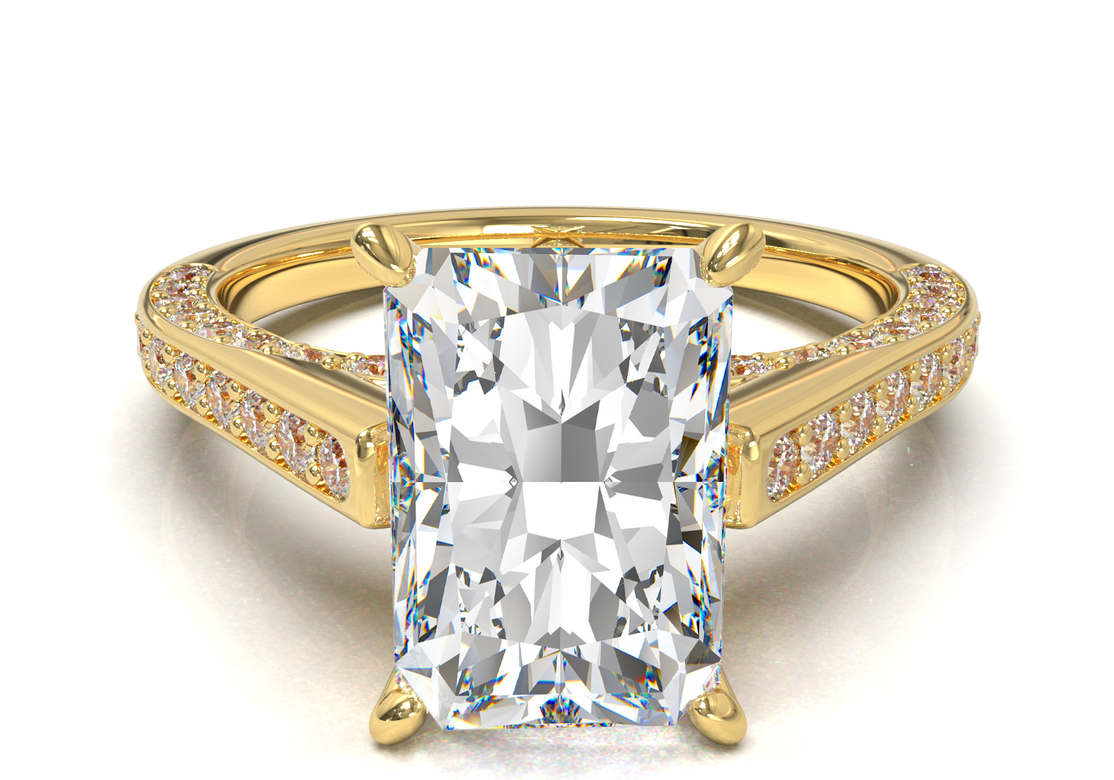 Pavé Frame 3,2,1 Yellow Gold