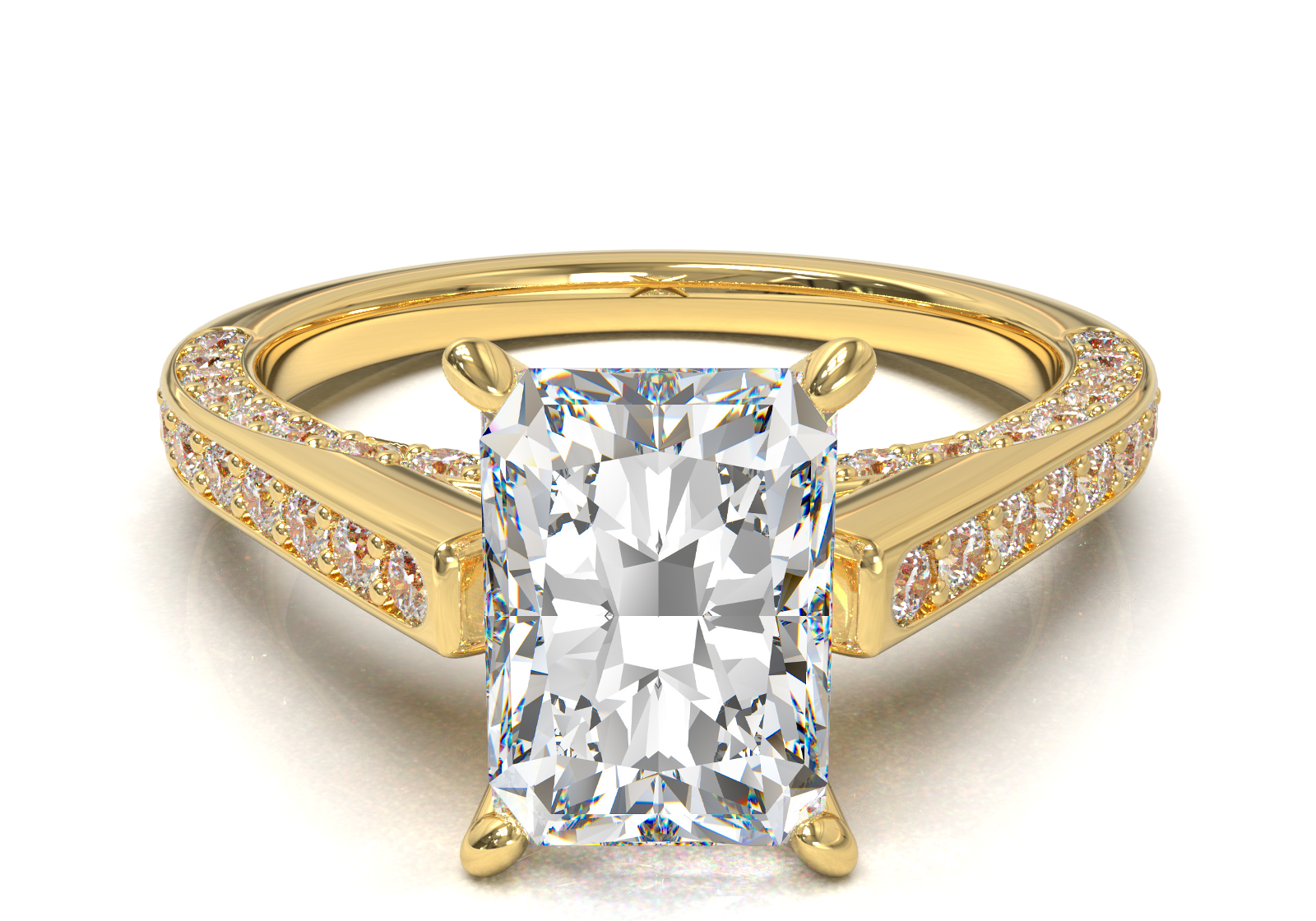 Pavé Frame 3,2,1 Yellow Gold