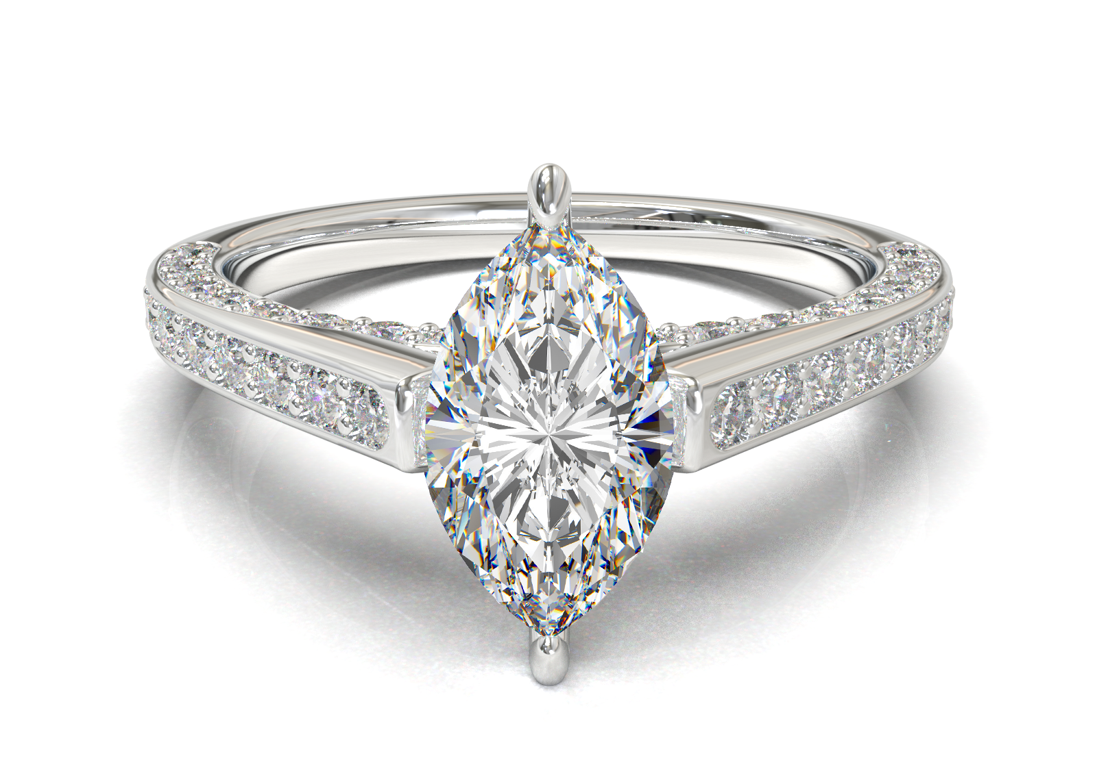 Pavé Frame 3,2,1 Yellow Gold