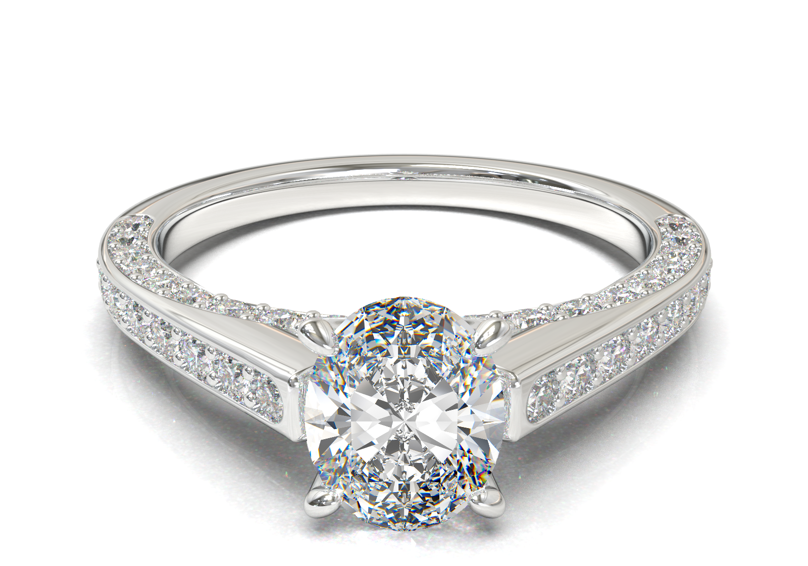 Pavé Frame 3,2,1 Yellow Gold