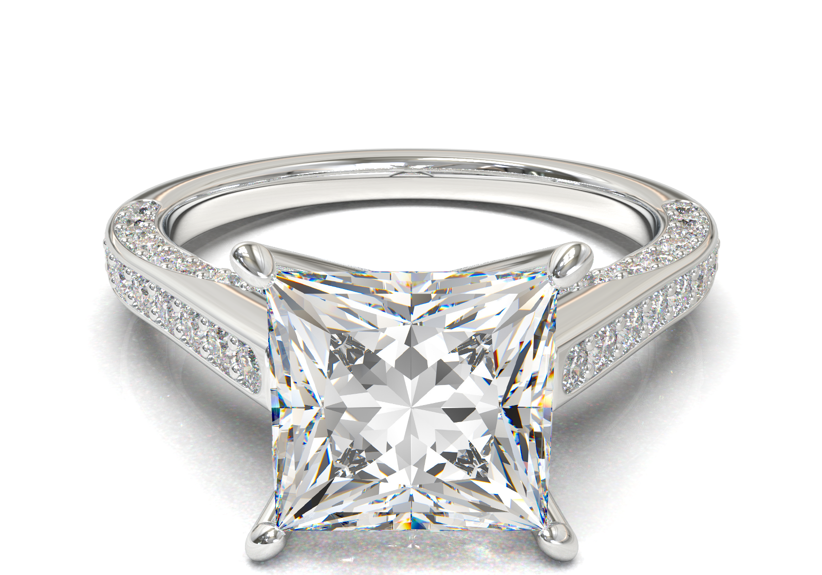 Pavé Frame 3,2,1 Yellow Gold