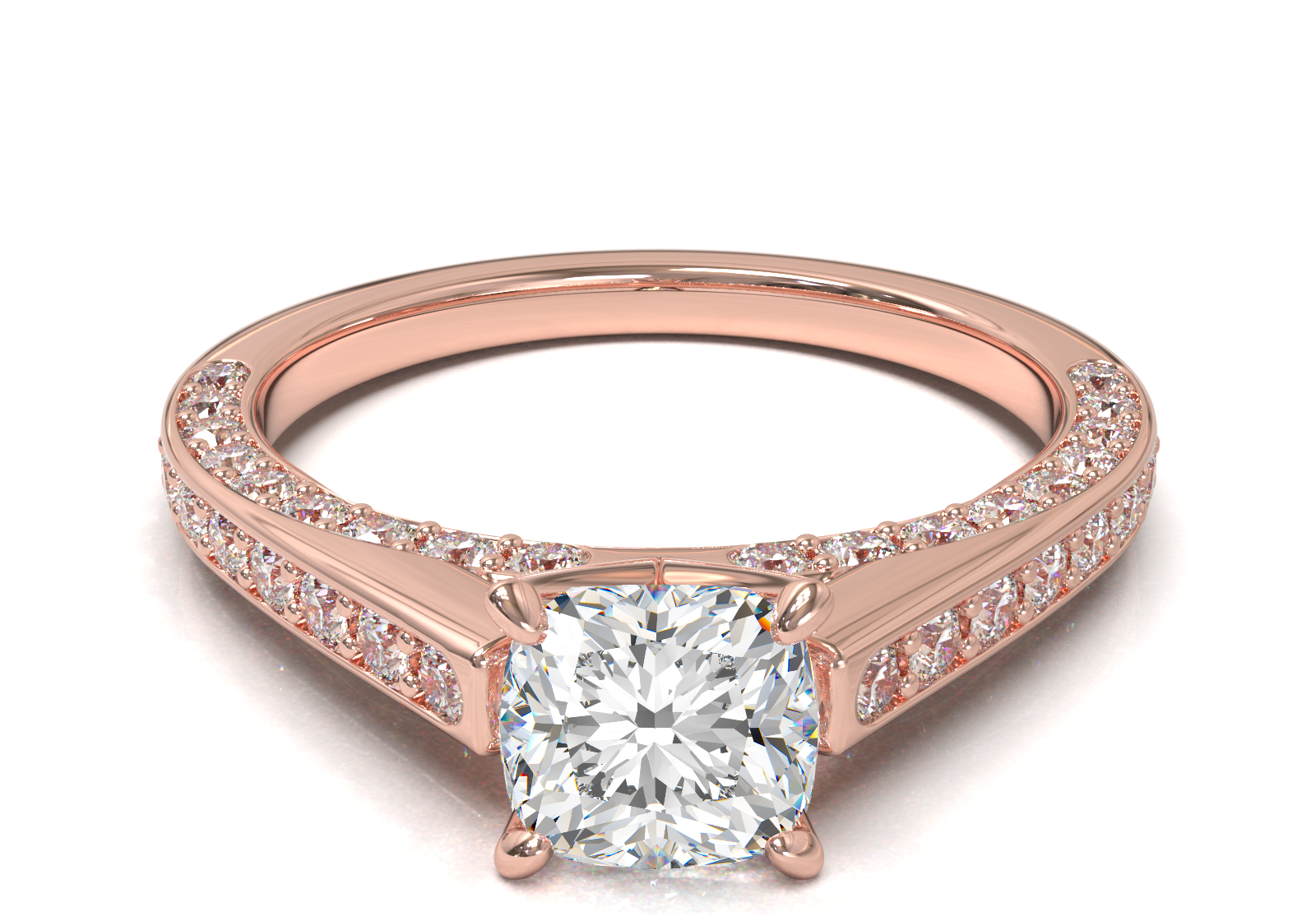 Pavé Frame 3,2,1 Yellow Gold