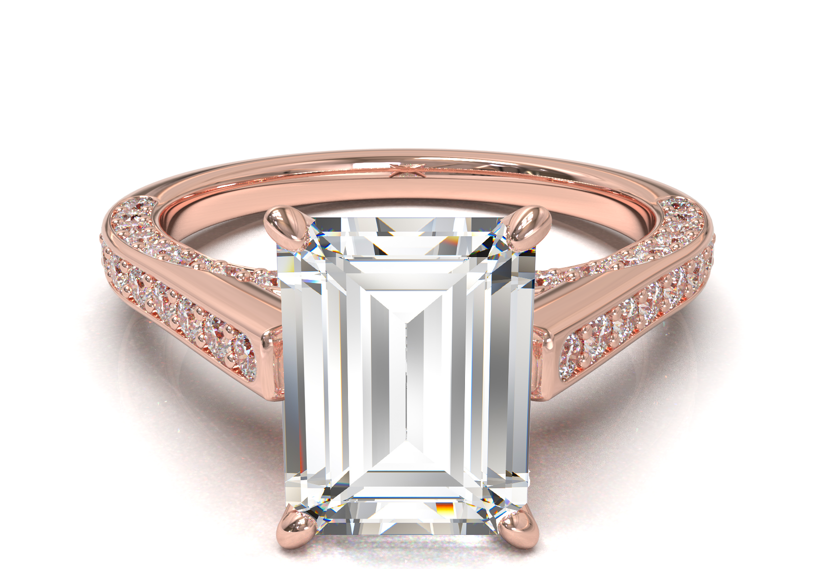 Pavé Frame 3,2,1 Yellow Gold