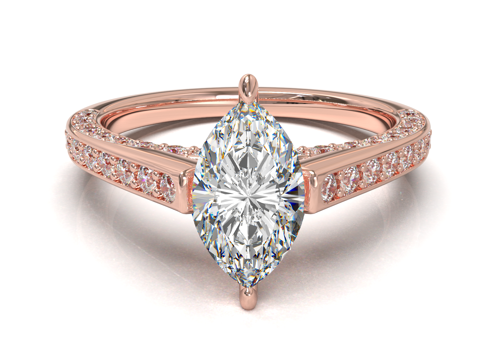 Pavé Frame 3,2,1 Yellow Gold