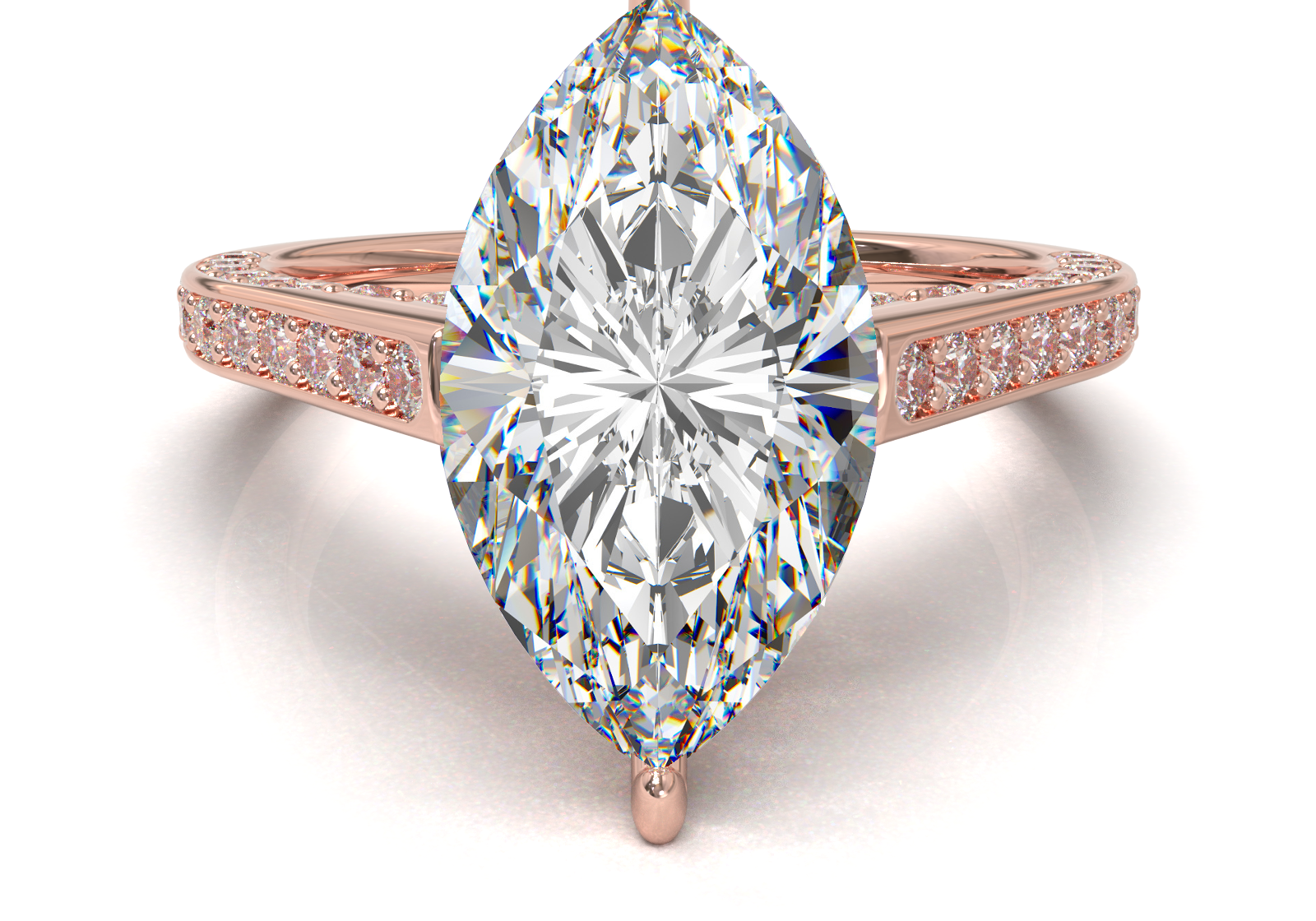 Pavé Frame 3,2,1 Yellow Gold