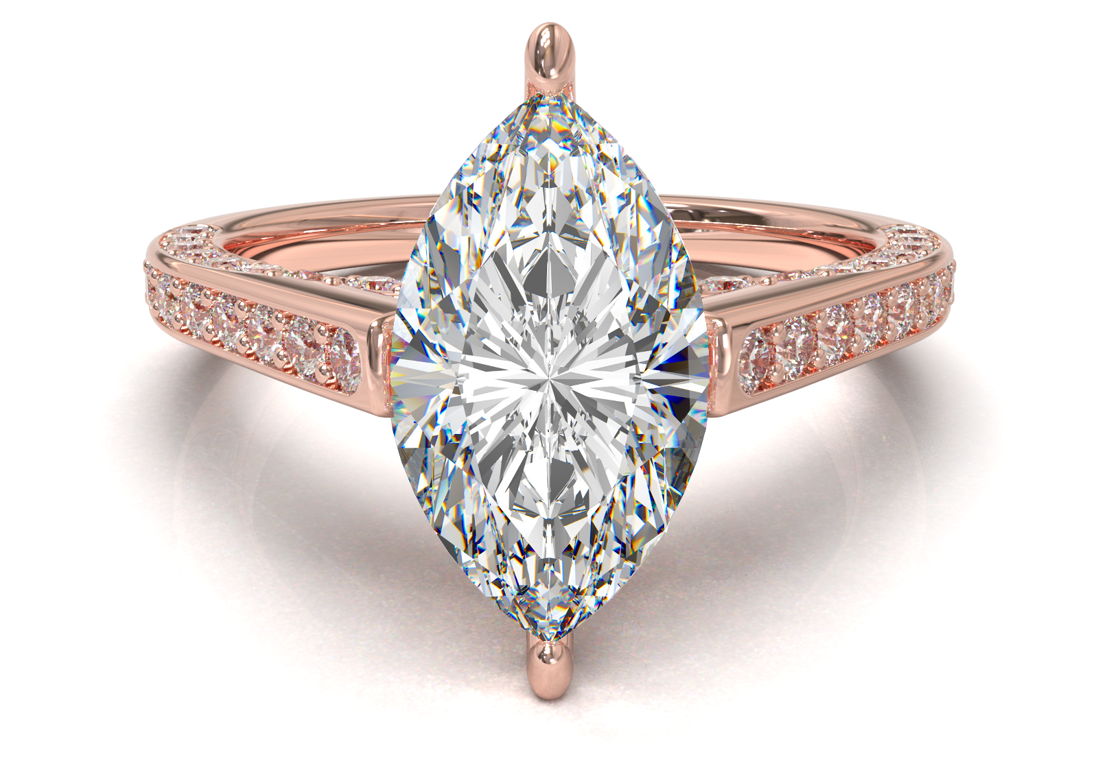 Pavé Frame 3,2,1 Yellow Gold