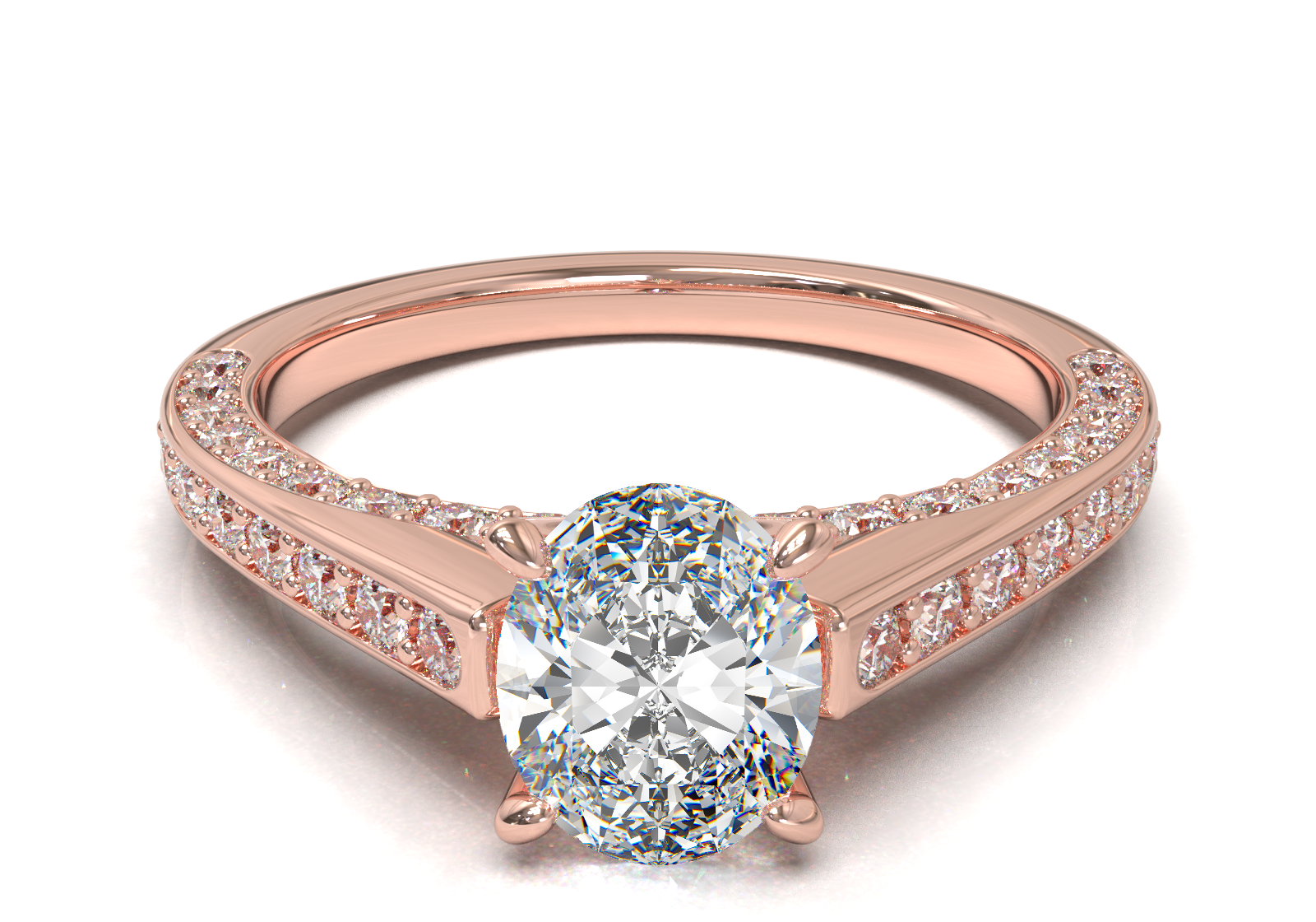 Pavé Frame 3,2,1 Yellow Gold