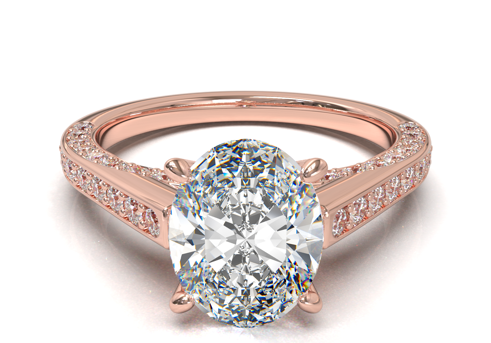 Pavé Frame 3,2,1 Yellow Gold