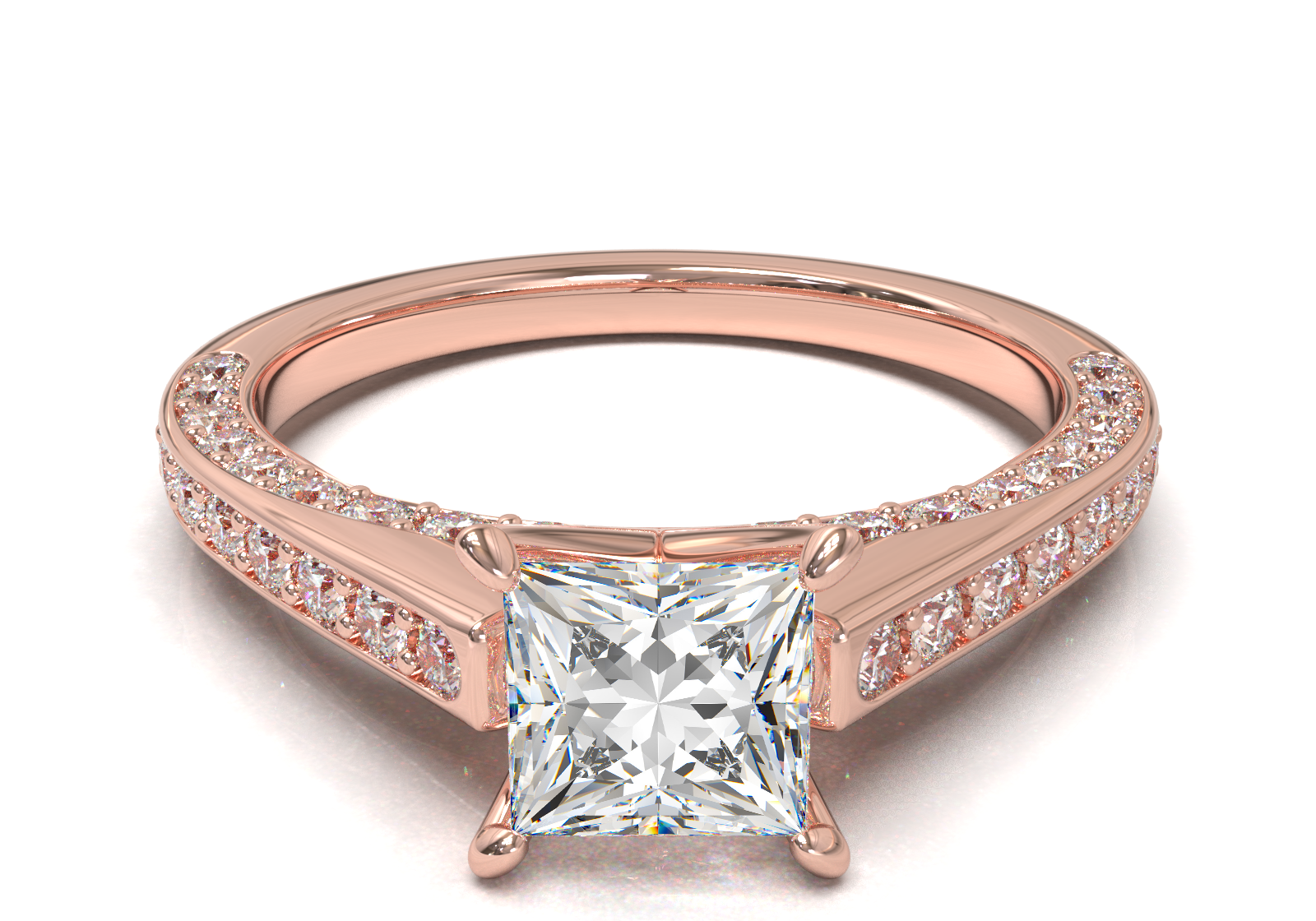 Pavé Frame 3,2,1 Yellow Gold