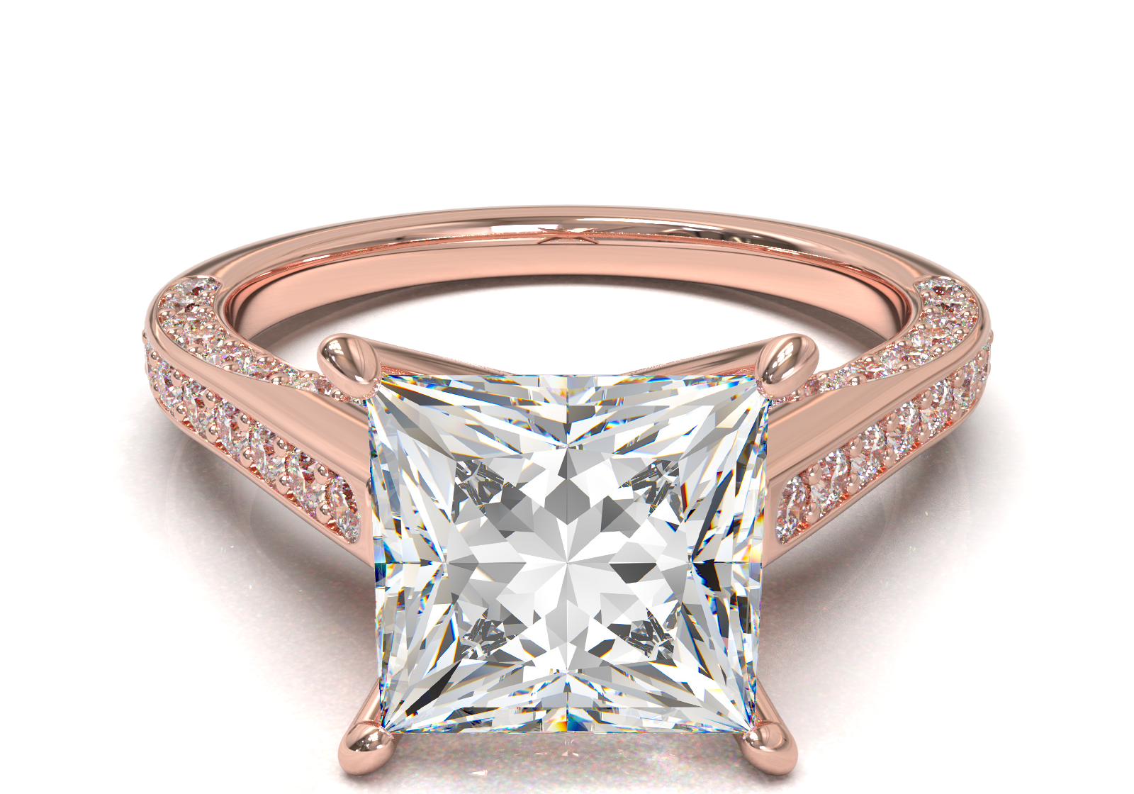 Pavé Frame 3,2,1 Yellow Gold